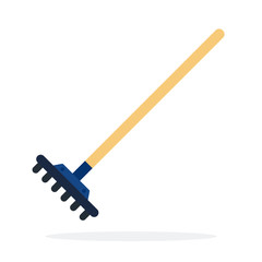 Garden rake vector flat isolated