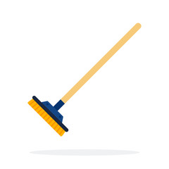Brush for cleaning with short bristles flat isolated