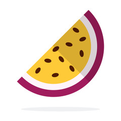 A piece of passion fruit flat isolated