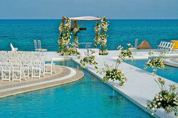 Gorgeous setting for beachfront wedding ceremony
