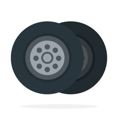 Car tires vector flat isolated
