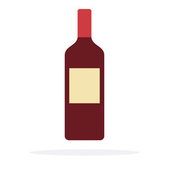 A bottle of red wine vector flat isolated