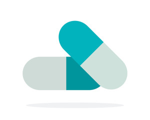 Vitamins in capsules flat isolated
