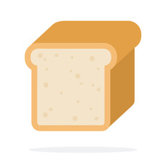 Half of wheat bread in a section flat isolated