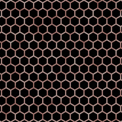Rose Gold Pattern Octagon Honeycomb Design Wallpaper Background