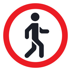 No sign for pedestrians flat isolated