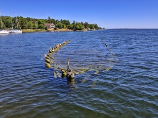 boat on the sea bottem