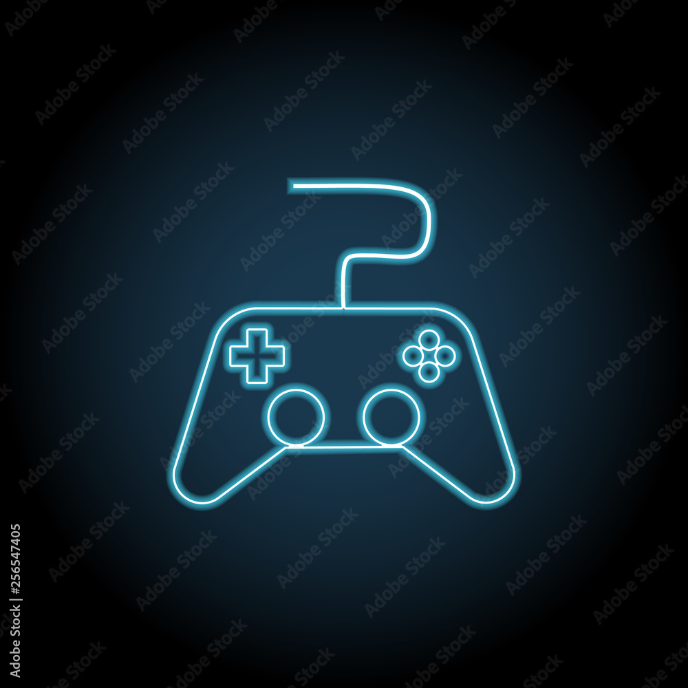 Poster games neon glow icon. simple thin line, outline vector of technology icons for ui and ux, website or