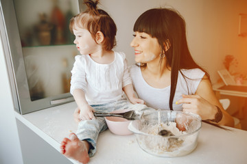 mother with cute daughter