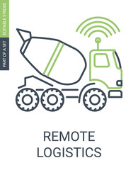 Smart Remote Logistics Icon with Editable Stroke