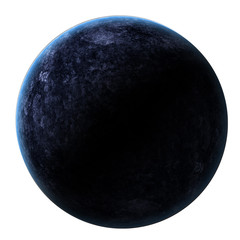dark blue planet isolated on white background