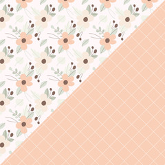 blush floral and stripe seamless pattern