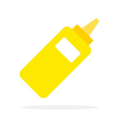Plastic dispenser with mustard vector flat isolated