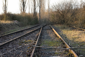 Fototapeta premium Schienen, Schiene, Alt, Verlassen, Hintergrund, Zug, Fahren, Bahn