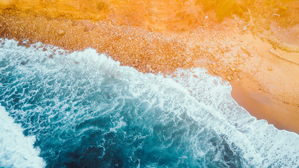 Aerial View of Waves and Beach Along the Great Ocean Road Australia