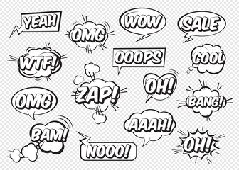 Set of comic speech bubbles. Vector Illustration.