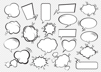 Set of comic speech bubbles. Vector Illustration.