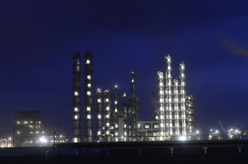 Fototapeta na wymiar Modern factory at night
