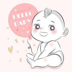 cartoon baby shower concept