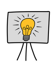 glühbirne idee licht leuchten nachdenken malen zeichnen rahmen schild leinwand tafel bild vortrag lernen präsentation lehrer ausbilder meeting idee kunst comic cartoon figur ansprache schule anweisung