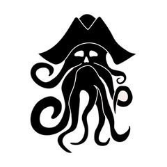 Silhouette of giant octopus on a white background. Sea monster kraken. Vector illustration.