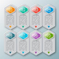 Abstract 3D Paper Infographics. Business template .Vector illustration