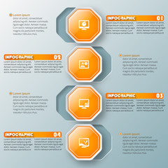 Abstract 3D Paper Infographics. Business template .Vector illustration