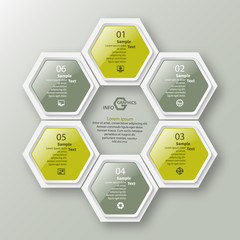 Abstract 3D Paper Infographics. Business template .Vector illustration