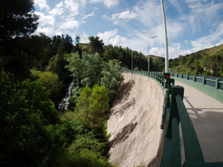 View of the San Jerónimo dam, La Cumbre, Cordoba, Argentina.