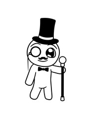 2 Freunde Team Paar Sir Herr Gentlemen Zylinder Hut Reich Monokel Brille Fliege Kopf Susses Gesicht Kawaii Lieb Nett Rund Kreis Augen Mund Clipart Design Comic Cartoon Wall Mural Style O Mat