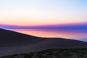 鳥取砂丘の夕景
