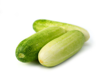 Fresh cucumber on white background.