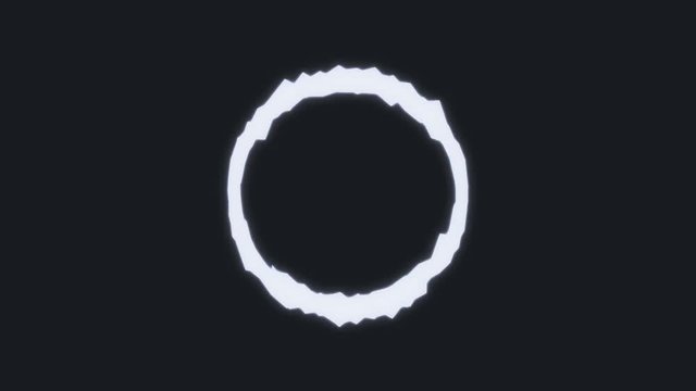 Abstract Circle On Black Background. Shot. Circle Like From The Ring Movie On Black