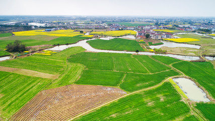 Aerial photo of rural spring scenery
