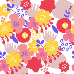 Vector floral seamless pattern for design textile or decor