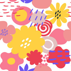 Vector floral seamless pattern for design textile or decor