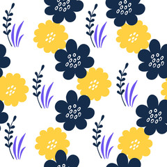 Vector floral seamless pattern for design textile or decor