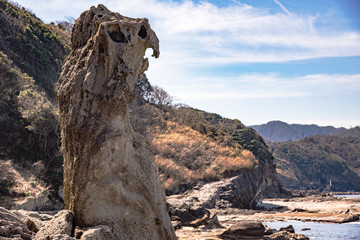 兵庫県・日本海、竹野町の奇岩