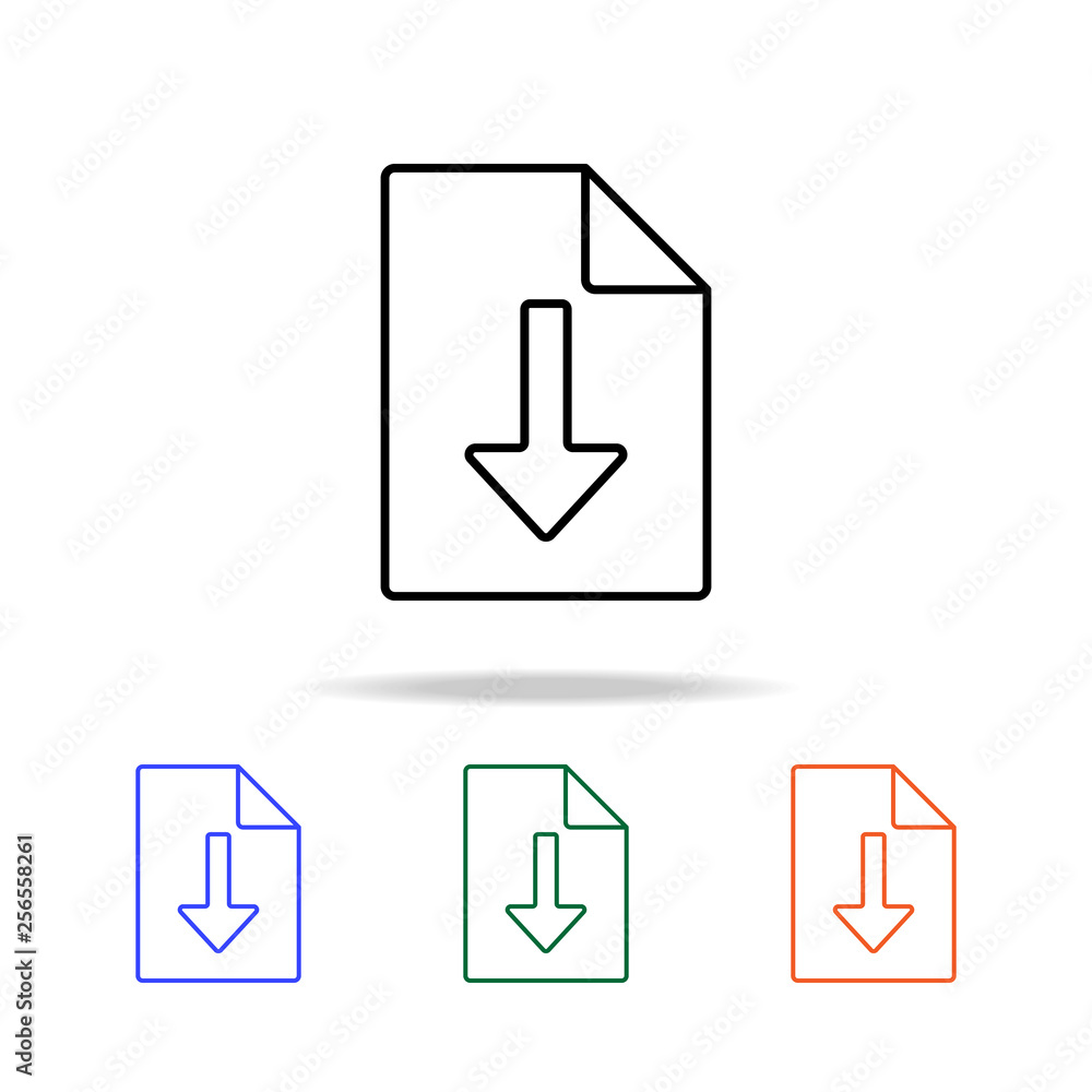 Poster download sheet icon. elements of simple web icon in multi color. premium quality graphic design icon