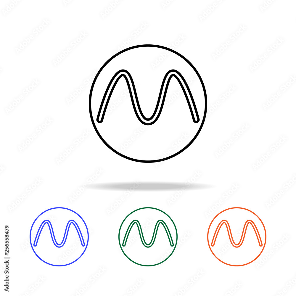 Poster letter in a circle icon. elements of simple web icon in multi color. premium quality graphic design 