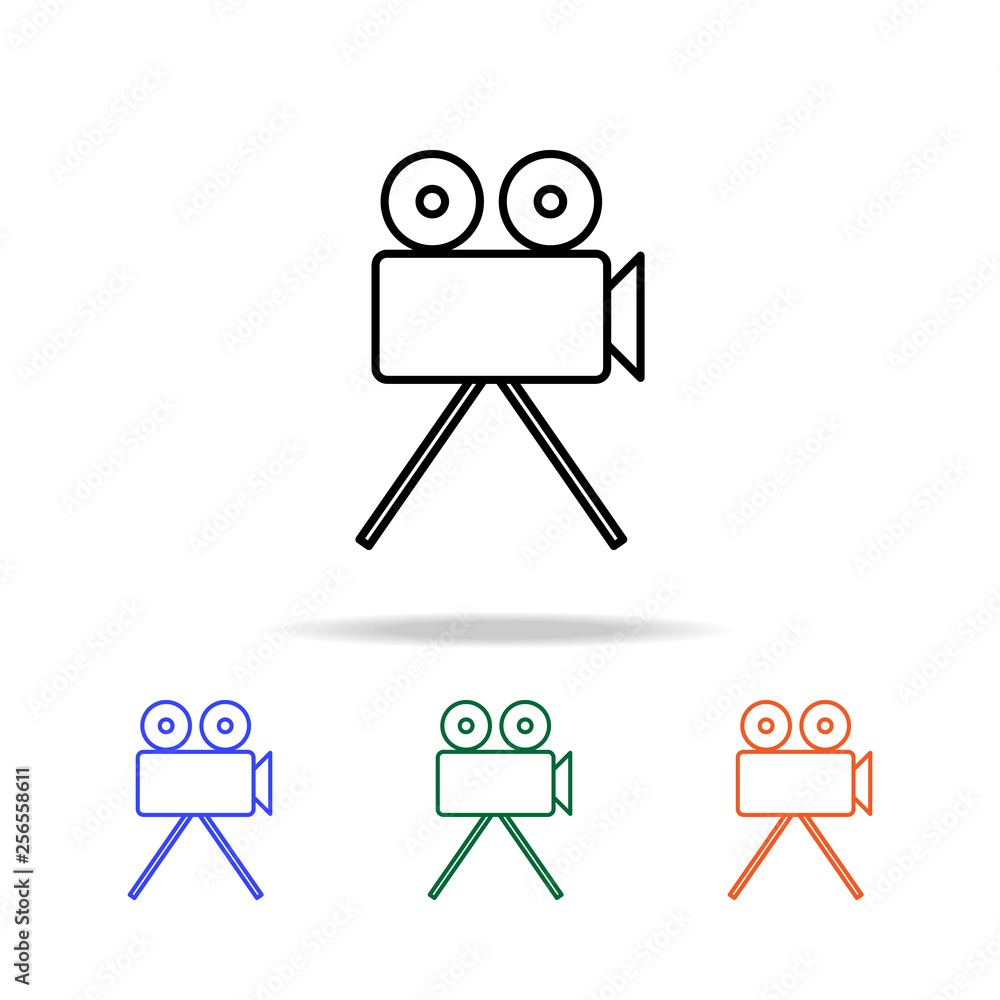 Poster cinema camera icon. elements of simple web icon in multi color. premium quality graphic design icon.