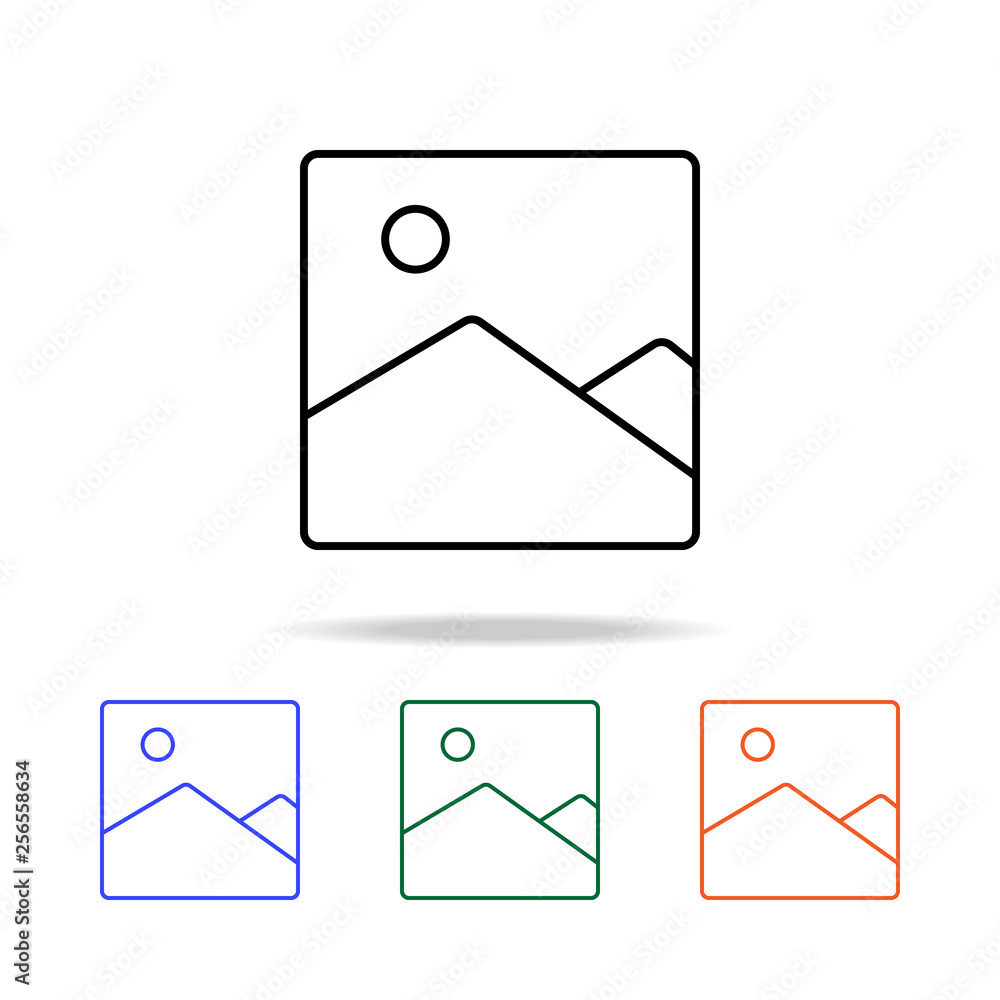 Poster picture landscape icon. elements of simple web icon in multi color. premium quality graphic design i