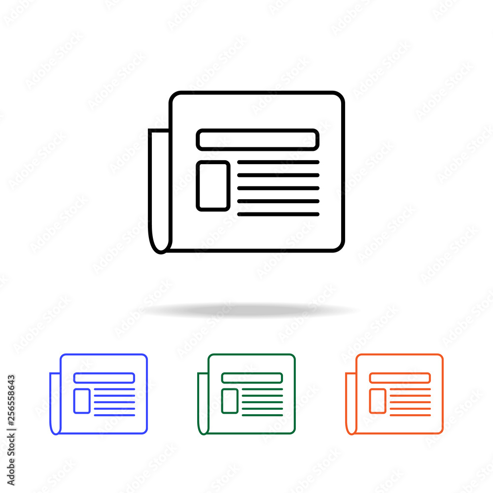 Poster newspaper icon. elements of simple web icon in multi color. premium quality graphic design icon. sim