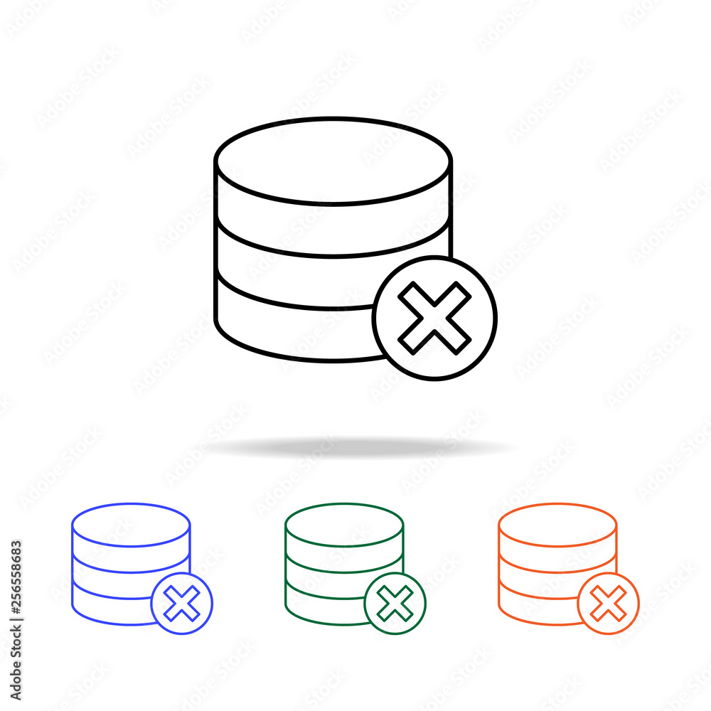 Poster collected coins with multiplication icon. Elements of simple web icon in multi color. Premium quality graphic design icon. Simple icon for websites, web design, mobile app