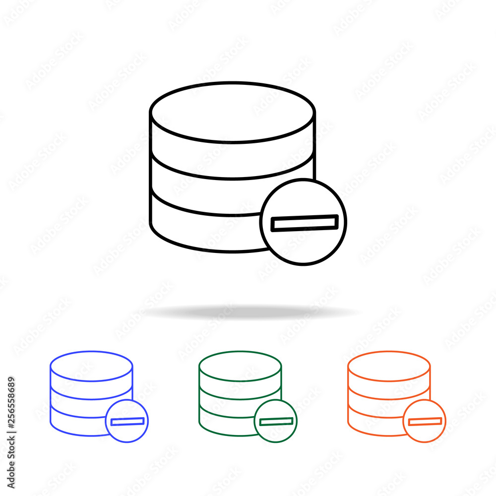 Poster collected coins with minus sign icon. elements of simple web icon in multi color. premium quality gr
