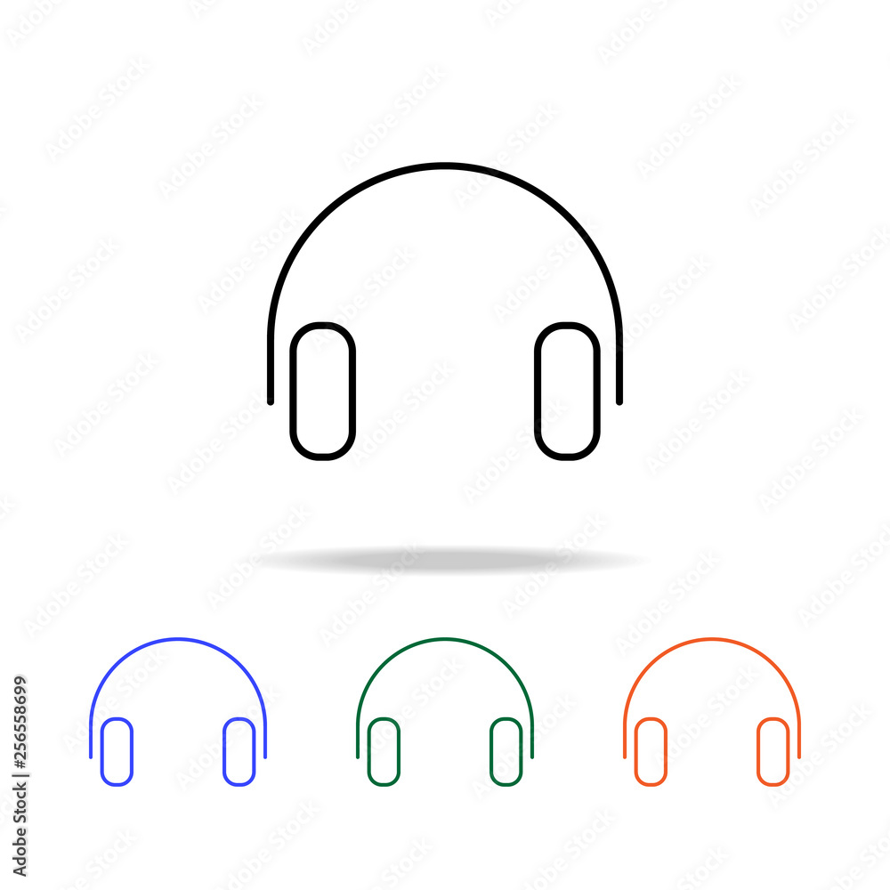 Poster headphones icon. elements of simple web icon in multi color. premium quality graphic design icon. si