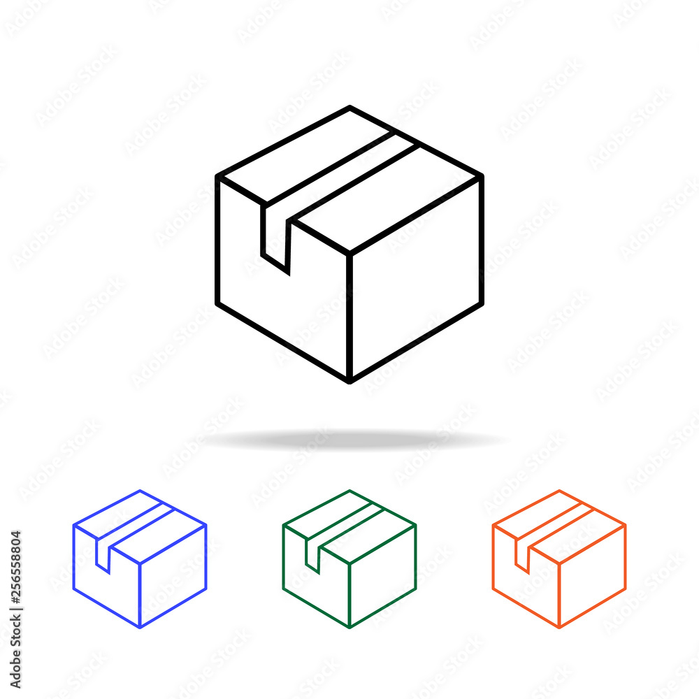 Poster sealed box icon. elements of simple web icon in multi color. premium quality graphic design icon. si