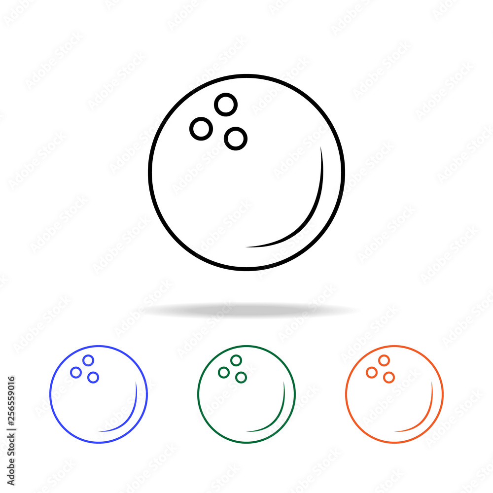 Poster bowling ball icon. elements of simple web icon in multi color. premium quality graphic design icon. 