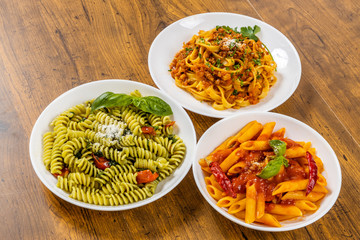パスタとイタリア料理　Typical Italian pasta