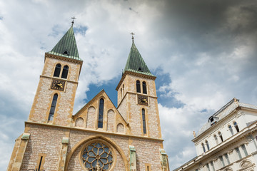 Fototapeta na wymiar Sacred heart cathedral, Sarajevo